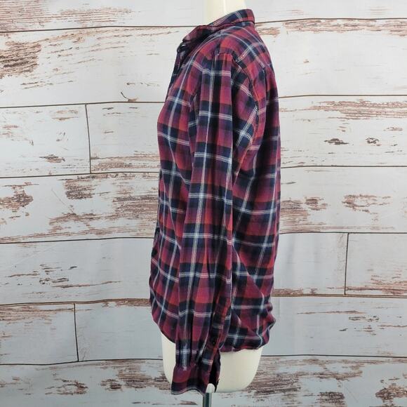 The Kooples Plaid Button Up Shirt Cotton Red Blue Size Small - Picture 2 of 7